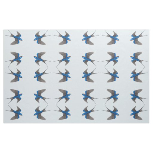 Flying Barn Swallow Bird Pattern Fabric