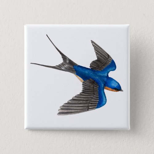 Flying Barn Swallow Button