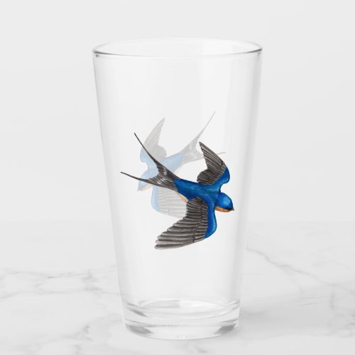 Flying Barn Swallow Glass