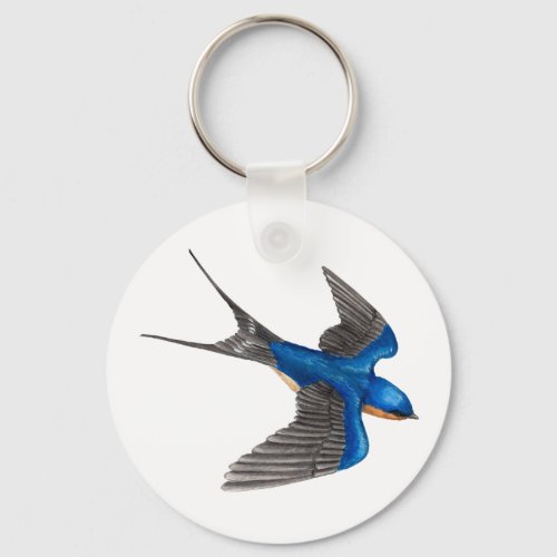 Flying Barn Swallow Keychain