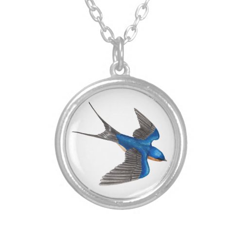 Flying Barn Swallow Necklace