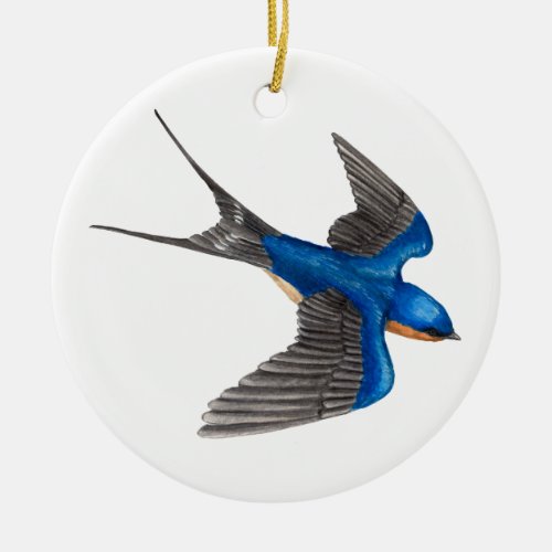 Flying Barn Swallow Ornament