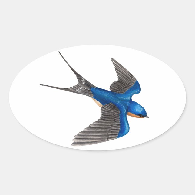 Flying Barn Swallow Sticker (Front)