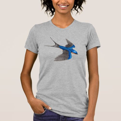 Flying Barn Swallow T_Shirt