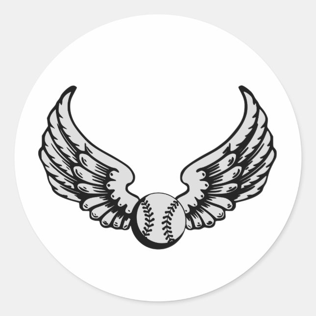 Flying Baseball (Ball) for Baseball Lovers Classic Round Sticker (Front)