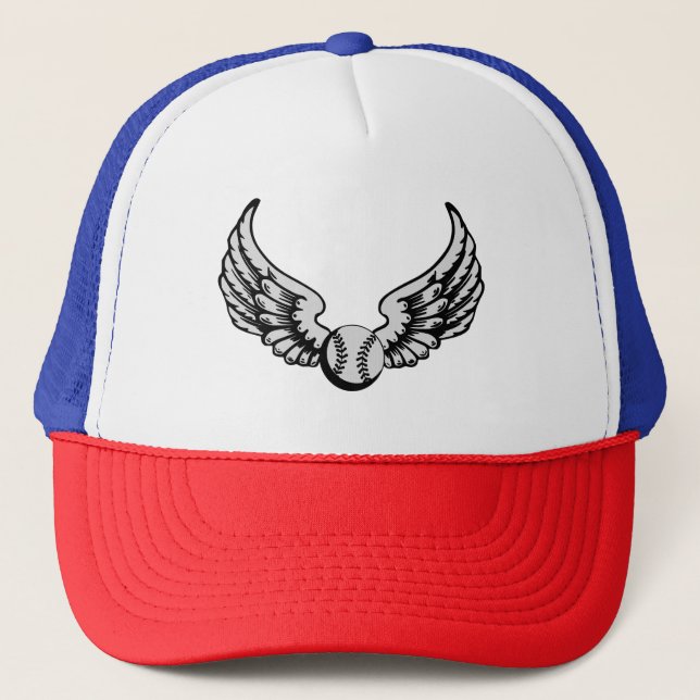 Flying Baseball (Ball) for Baseball Lovers Trucker Hat (Front)