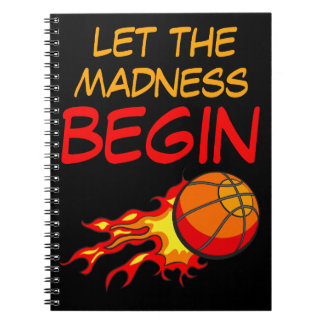 Flying Basketball in Flames with Quote, Sport Notebook