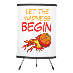 Flying Basketball in Flames with Quote, Sport Tripod Lamp
