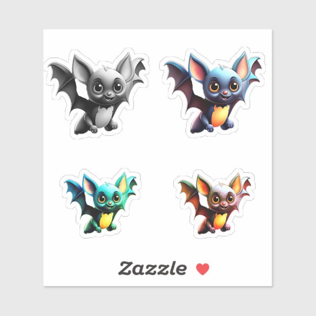 Flying Bat Custom Cut Vinyl Sticker (Sheet)