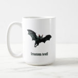 Flying Bat –  Custom Text  Coffee Mug<br><div class="desc">Bring a touch of the night to your space with this highly detailed flying bat design, wings outstretched in dramatic Gothic style. Add custom text to personalize your spooky Halloween decorations, dark fantasy apparel, or mystical home decor. Perfect for stickers, mugs, t-shirts, and stationery, this design captures the eerie elegance...</div>