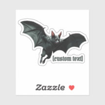 Flying Bat – Custom Text & Cut Vinyl Sticker