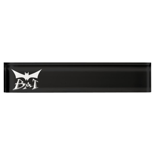 Flying bat desk name plate (Front)