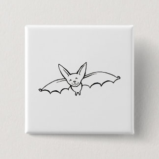 Flying Bat - fun original ink drawing sketch art Button