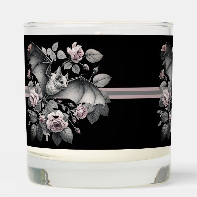 Flying Bat Halloween Scented Candle (Front)