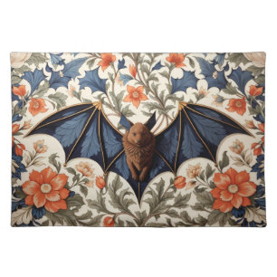 Flying Bat William Morris Inspired Floral Cloth Placemat