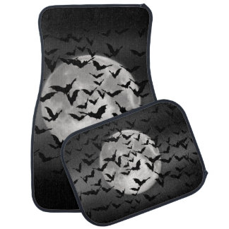 Flying Bats and a Full Moon Car Mat