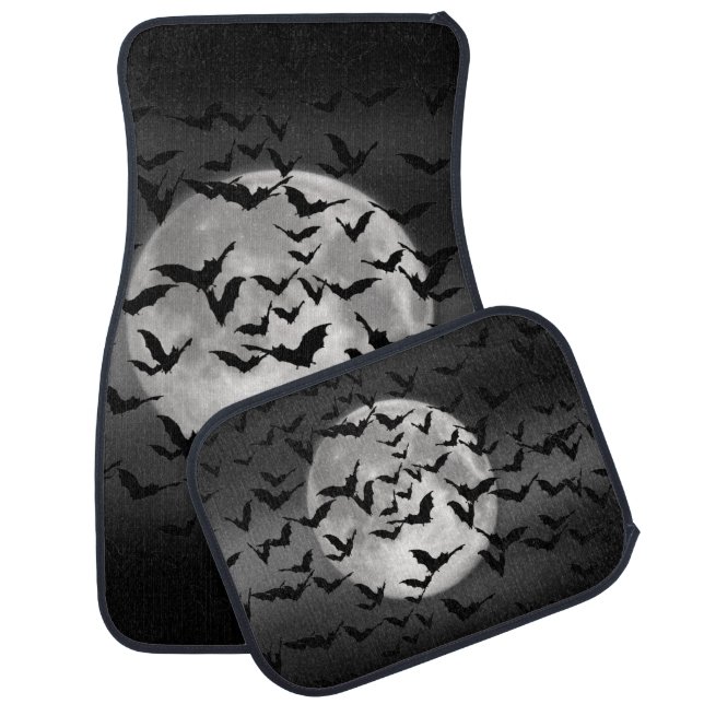 Flying Bats and a Full Moon Car Mat (Set)