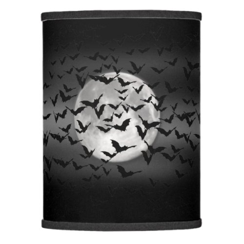 Flying Bats and a Full Moon Lamp Shade