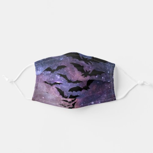 Flying Bats in the Stars Halloween Adult Cloth Face Mask