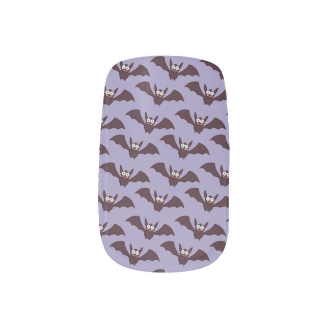 Flying bats minx nail art (Left Thumb)
