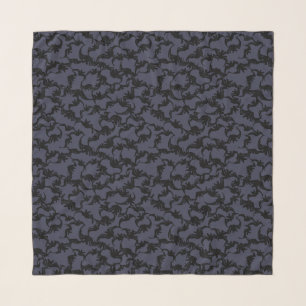 Flying Bats Vintage Japanese Stencil Pattern Scarf