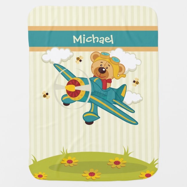 Flying Bear Baby Blanket (Front)