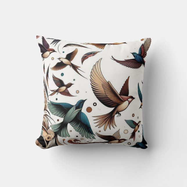 Flying beauty  throw pillow (Front)