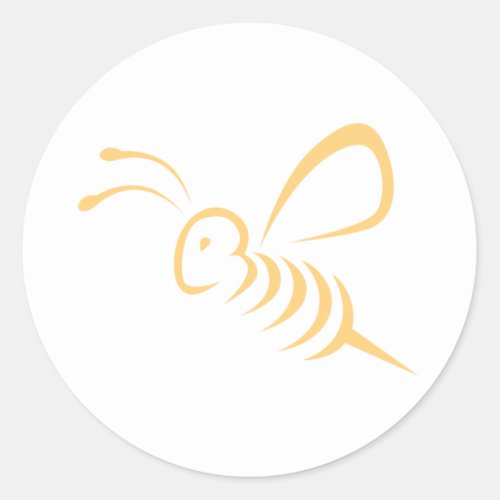 Flying Bee Insect Logo Classic Round Sticker