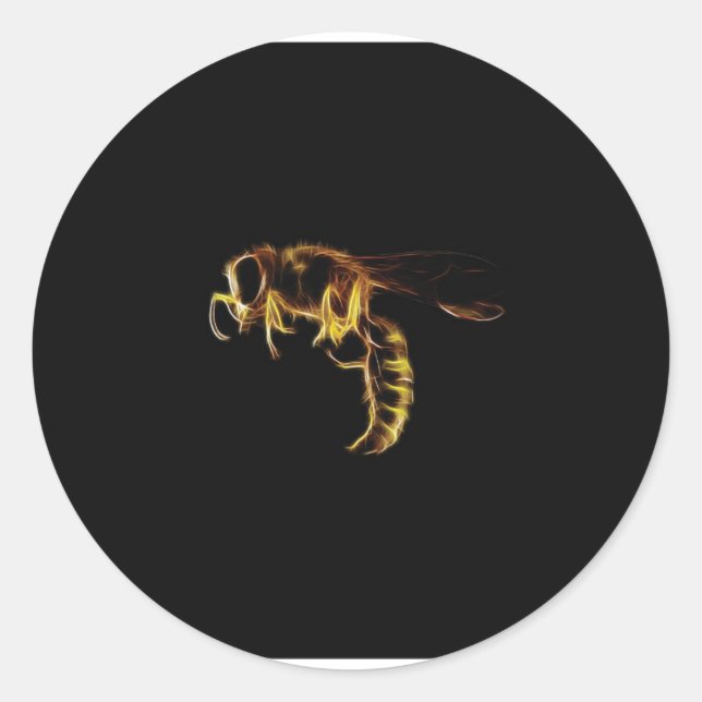 flying bee profile classic round sticker (Front)