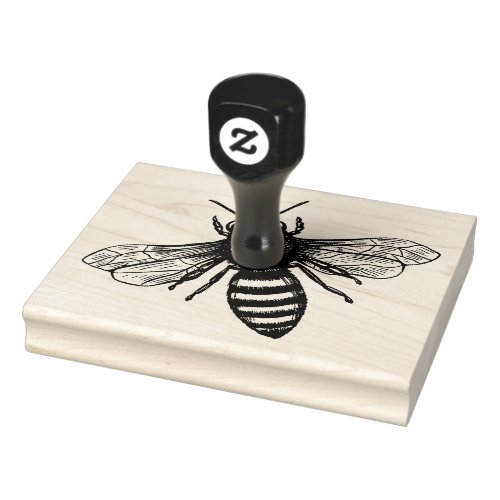 Flying bee rubber stamp