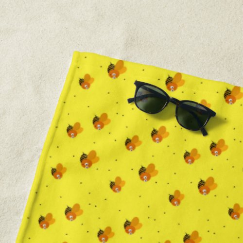 Flying bees beach towel