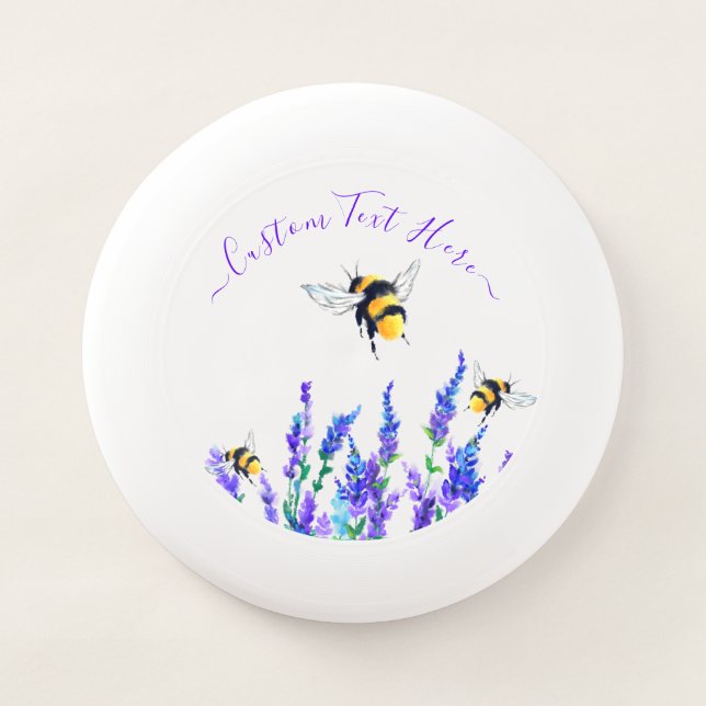 Flying Bees Frisbee wPersonalized Text (Front)