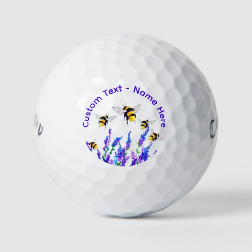 Flying Bees Golf Balls with Custom Text