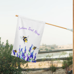 Flying Bees House Flag personalized Custom Text