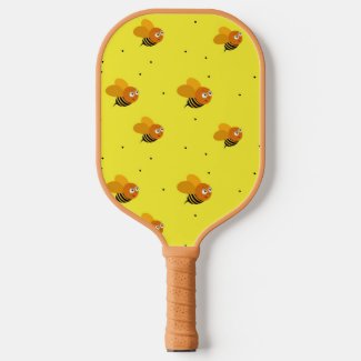 Flying bees on yellow pattern