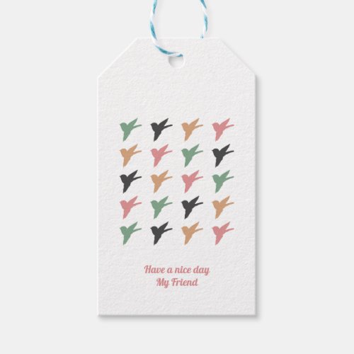 Flying Bird Art White Ver Gift Tags