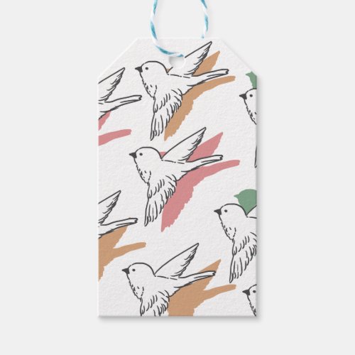 Flying Bird Art White Ver Gift Tags