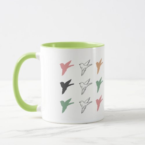 Flying Bird Art White Ver II Mug