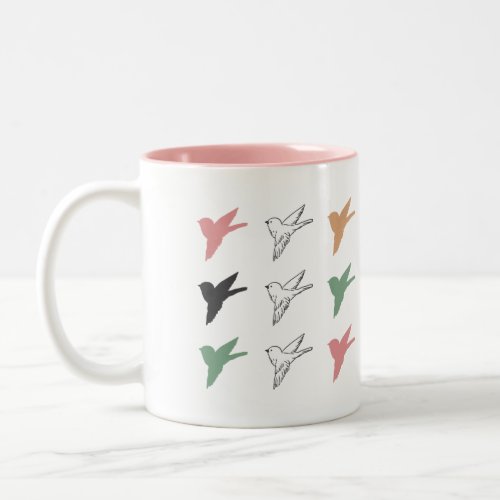 Flying Bird Art White Ver II Two_Tone Coffee Mug