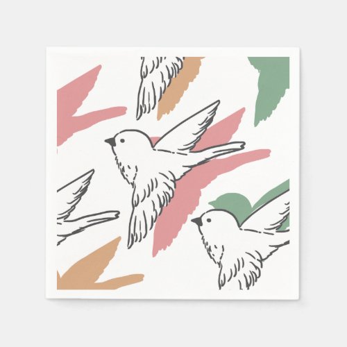 Flying Bird Art White Ver Napkins