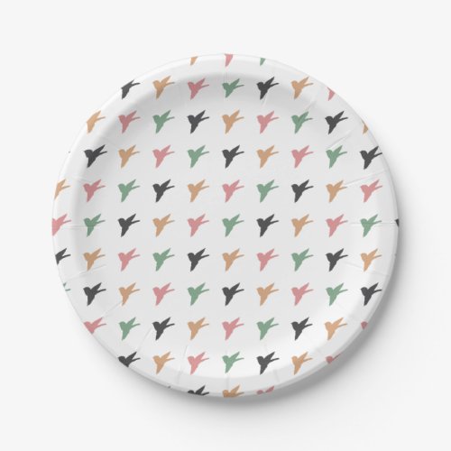 Flying Bird Art White Ver Paper Plates