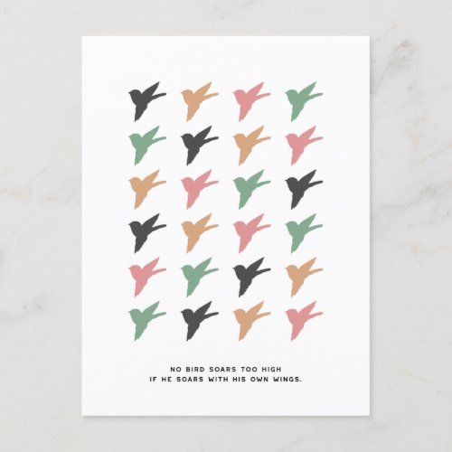 Flying Bird Art White Ver Postcard