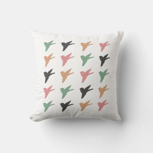 Flying Bird Art White Ver Throw Pillow