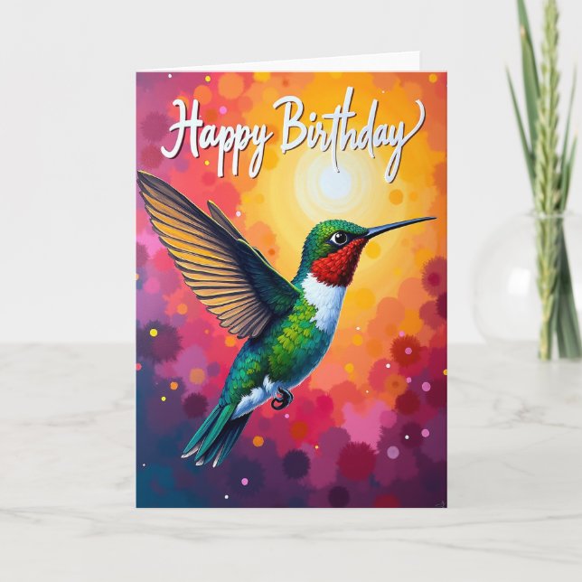 Flying Bird Birthday Card (Front)