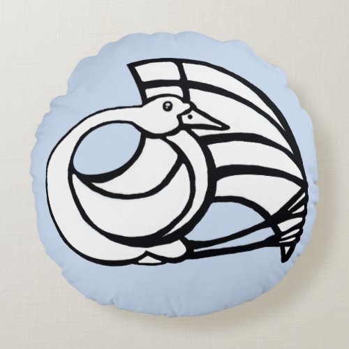 Flying bird round pillow