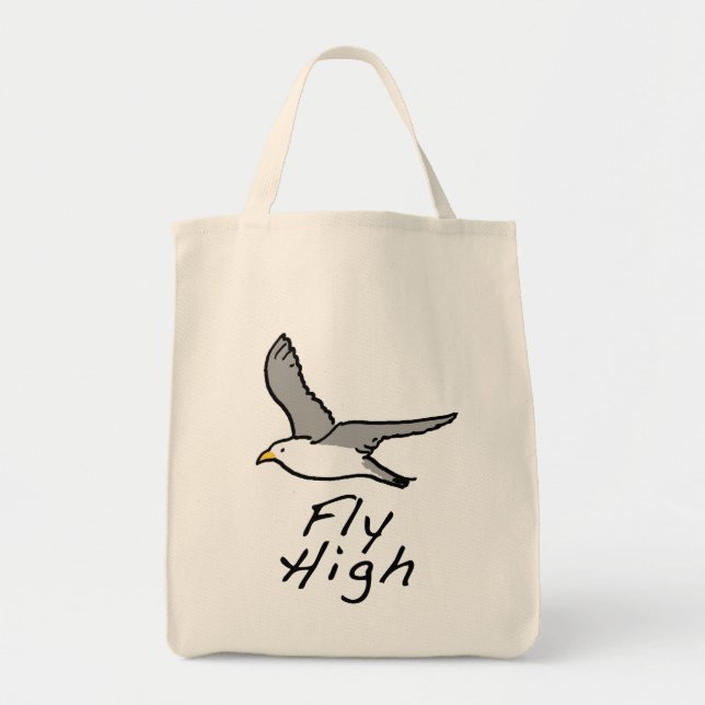 Flying Bird. Seagull in Flight Illustration. Tote  Bag (Front)