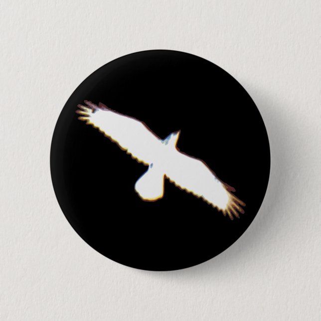 Flying Bird Silhouette Button (Front)