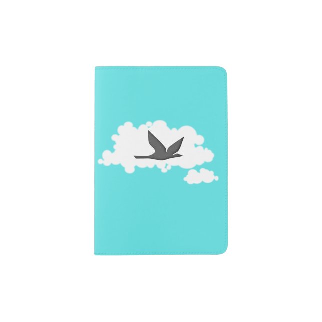 Flying Bird Silhouette Passport Holder (Front)