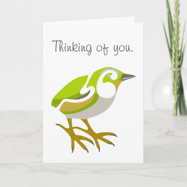 Flying bird, Thinking of you. Card (Front)