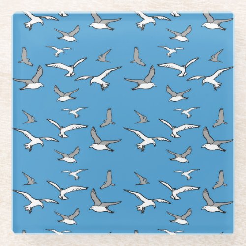 Flying Birds _ a Flock of Seagulls Glass Coaster